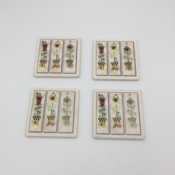 Vintage Inspired Garden Picture Ceramic Coasters - Picture 1 of 8